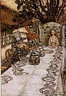 Alice Canvas Paintings - Alice in Wonderland A Mad Tea Party